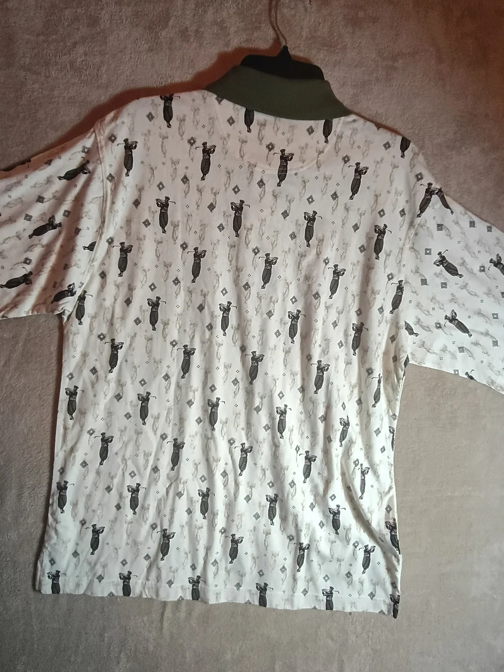 Preswick And Moore all-over print vintage Consensus Golf polo shirt Size L